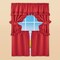 Collections Etc 5-Piece Ruffled Trim Tiers & Panels Window Curtain Set